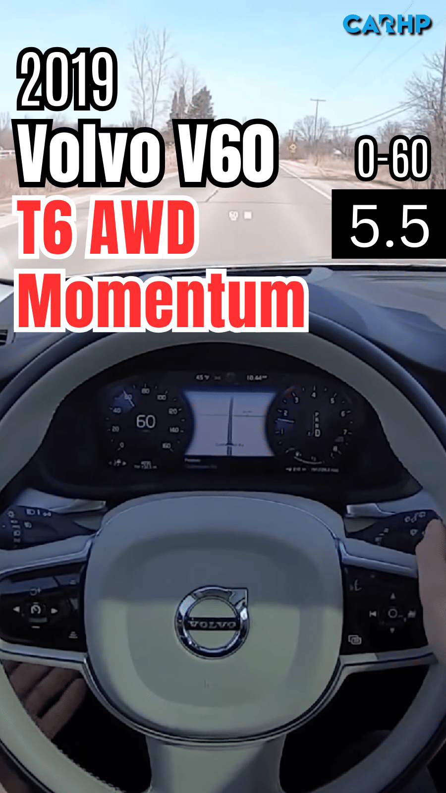 2019 Volvo V60 T6 AWD Momentum 0-60 mph time