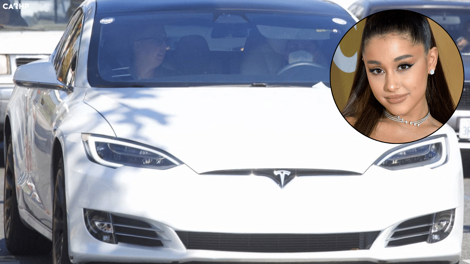 Ariana Grande's Tesla Model S - White - Front View