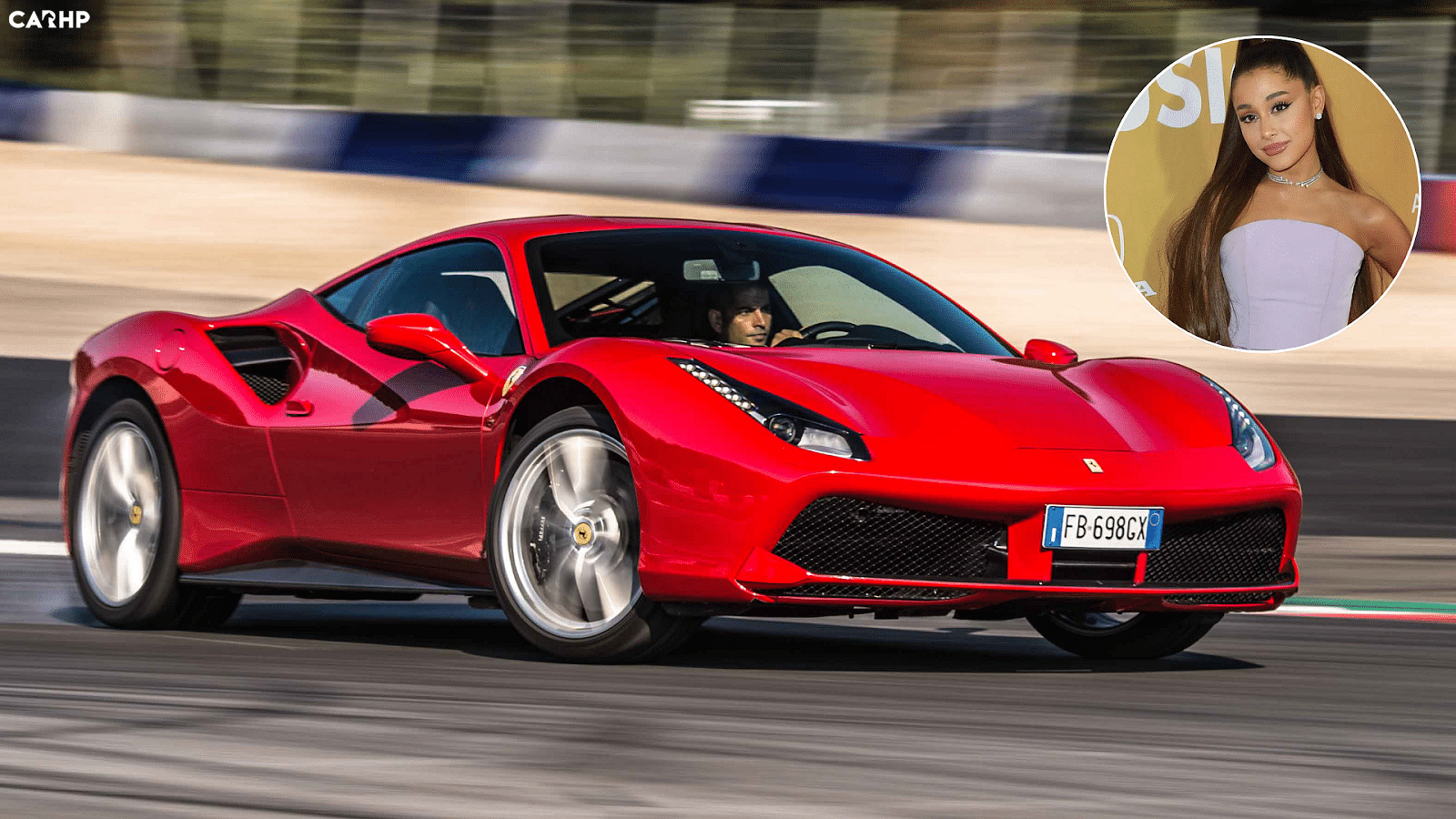 Ariana Grande's Ferrari 488 GTB - Red - Front and Side view