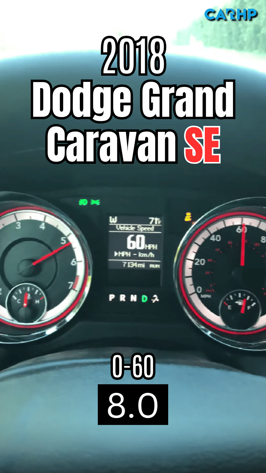2018 Dodge Grand Caravan SE 0-60 mph time