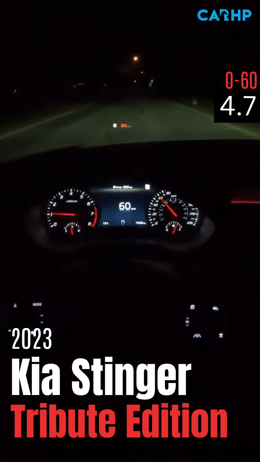 2023 Kia Stinger Tribute Edition 0-60 mph time