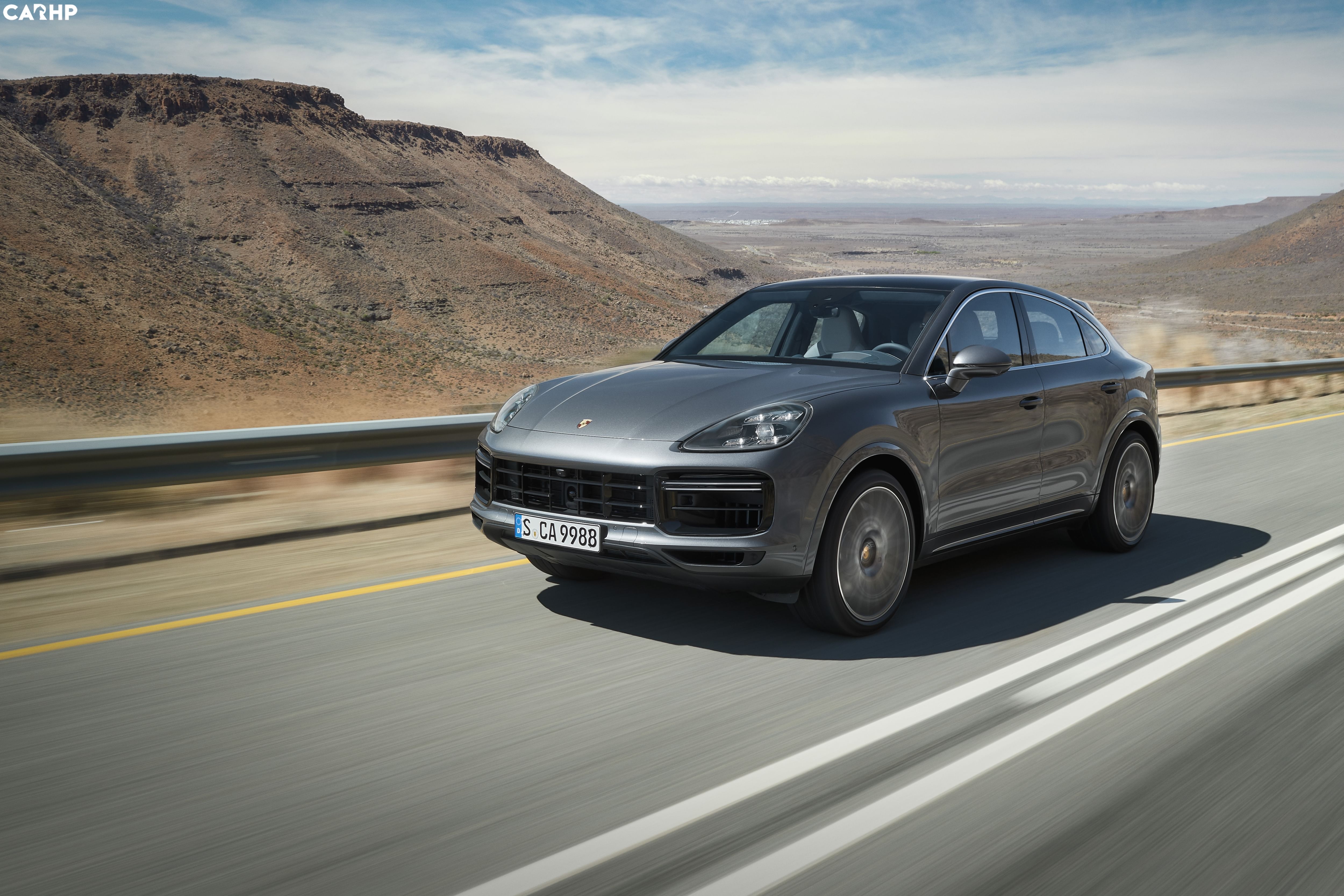 Grey 2023 Porsche Cayenne Turbo S E-Hybrid Coupe