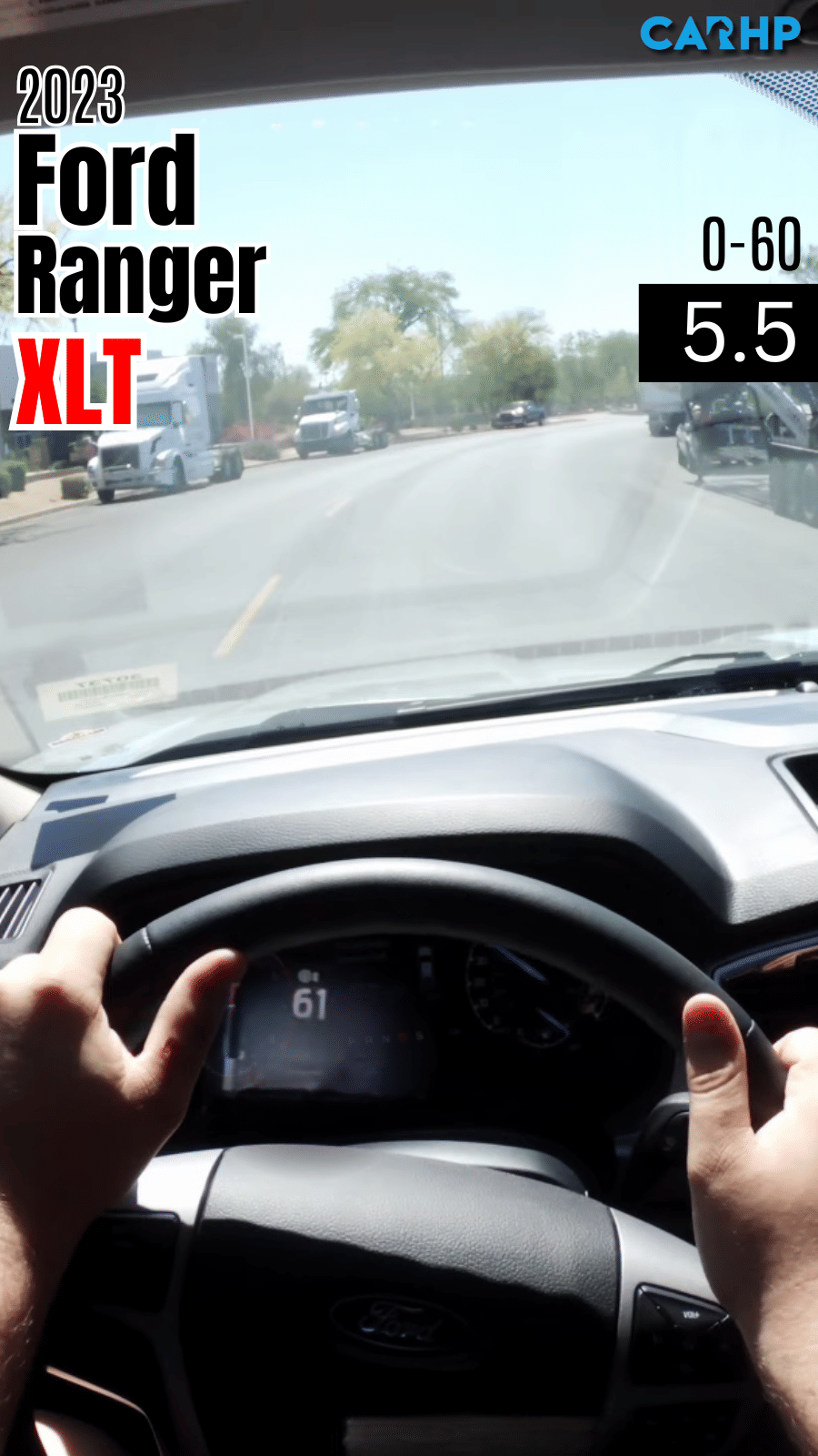 2023 Ford Ranger XLT 0-60 mph timeÂ 