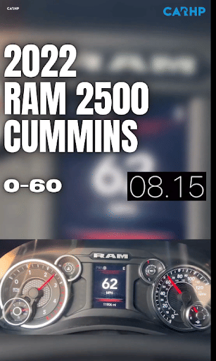 2022 RAM 2500 cummins 0-60 mph